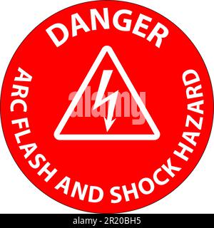Danger Floor Sign Arc Flash And Shock Hazard Stock Vector