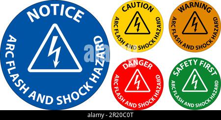 Warning Floor Sign Arc Flash And Shock Hazard Stock Vector