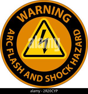 Warning Floor Sign Arc Flash And Shock Hazard Stock Vector