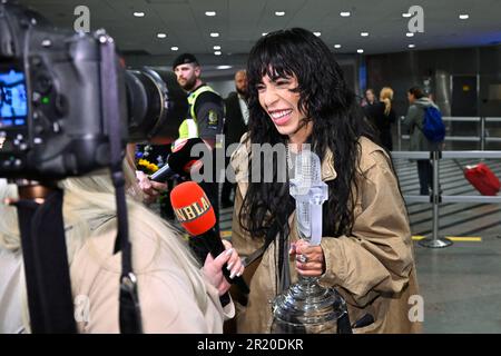 Eurovision Song Contest winner Loreen of Sweden arrives at Arlanda Airport outside Stockholm, Sweden, on May 16, 2023.Loreen (Lorine Talhaoui) won the Stock Photo