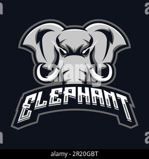 Elephant Mascot Logo Design. Logo illustration for mascot or symbol and identity, emblem sports or e-sports gaming team. Stock Vector