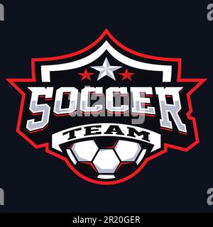 Soccer Mascot Logo Design. Logo illustration for mascot or symbol and identity, emblem sports or e-sports gaming team. Stock Vector