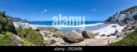 View at the beach of Clifton near Cape Town on South Africa Stock Photo