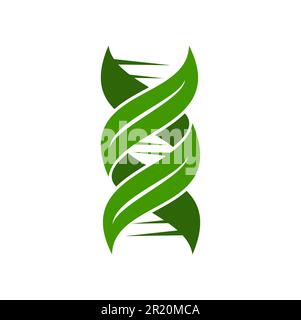plant dna strand double helix concept icon green isolated on white ...