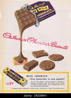 Cadbury's Chocolate Advertisement c1950s. Photo  by Hector Archive Stock Photo