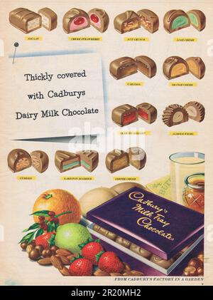 Cadbury's Chocolate Advertisement c1950s. Photo  by Hector Archive Stock Photo