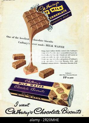 Cadbury's Chocolate Advertisement c1950s. Photo  by Hector Archive Stock Photo