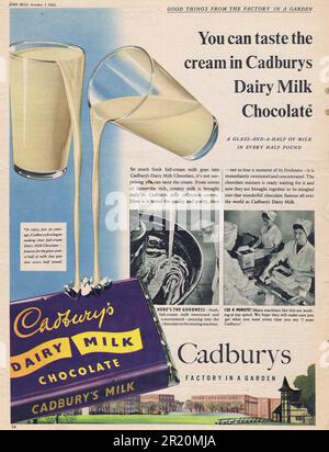 Cadbury's Chocolate Advertisement c1950s. Photo  by Hector Archive Stock Photo