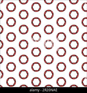 Pattern of red, fashionable circles, diaphragms. Seamless. Vector illustration. Stock Vector