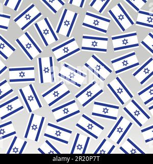 Pattern with flags of Israel. Day of Israel background. Bright illustration with flags. Seamless pattern with flags of Israel. Stock Vector