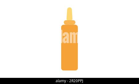 orange mustard on a white background, vector illustration. seasoning for various dishes for dinner. a spicy addition for sandwiches. spice for hot dog Stock Vector