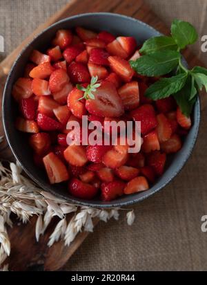 Strawberries in a bowl Stock Photo