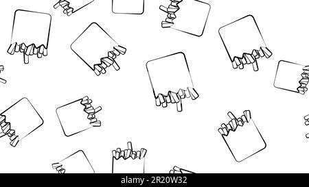 French fries on white background, vector illustration, pattern. appetizing black and white potatoes. pattern, design of cafes and restaurants, interio Stock Vector