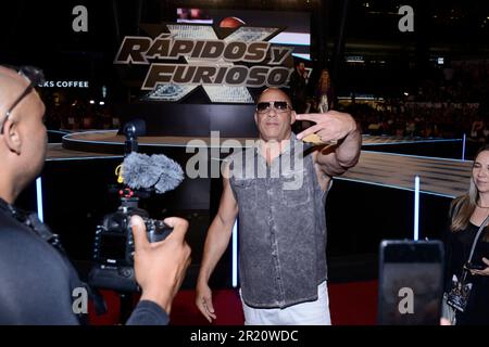 Mexico City, Mexico. 15th May, 2023. May 15, 2023, Mexico City, Mexico: American actor Vin Diesel attends the red carpet of the Fast X film premiere at Cinepolis Toreo Parque Central. on May 15, 2023 in Mexico City, Mexico. (Photo by Carlos Tischler/ Eyepix Group) (Photo by Eyepix/Sipa USA) Credit: Sipa USA/Alamy Live News Stock Photo