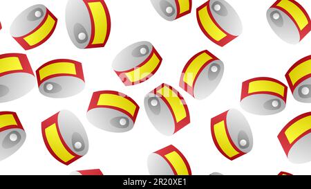 Vector seamless pattern with tin cans of tomato soup in retro style on light background. Repeatable illustrations for condensed tomato soup. Stock Vector