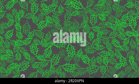 Texture seamless pattern of many colored natural flowers of hop plants for beer hops for brewing. Vector illustration. Stock Vector