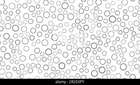 Texture seamless pattern of black round abstract carved metal beer caps with sharp edges for clogging beer bottles used in brewing gears on a white ba Stock Vector
