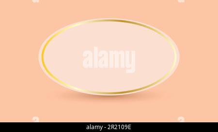 Ellipse Shape on Cream Color Background Stock Vector