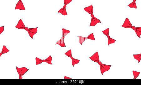 The texture is a seamless pattern with beautiful cheerful festive bright colored good bows bow ties. Vector illustration. The background. Stock Vector