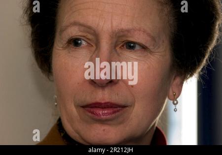 Photograph of Princess Anne during a Royal visit to a Citizens Advice Bureau in Grays, Essex. Stock Photo