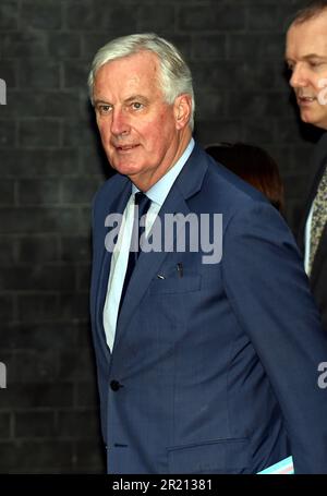 Photograph of Michel Barnier, the European Commission's Head of Task Force for Relations with the United Kingdom, arriving at Number 10 Downing Street. Stock Photo