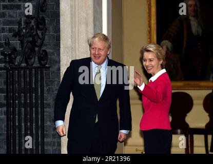 Photograph of Ursula von der Leyen, President of the European Commission, arriving at Number 10 Downing Street. Stock Photo