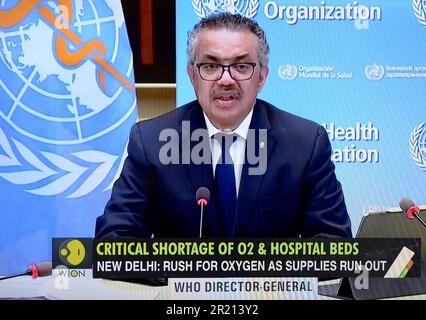 Tedros Adhanom Ghebreyesus, Director-General of the World Health Organization during the Covid-19 Coronavirus Pandemic, 2021. Stock Photo