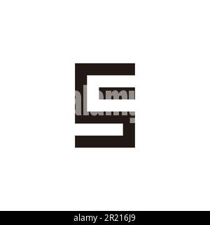 Letter s and c square, unique geometric simple symbol logo vector Stock Vector