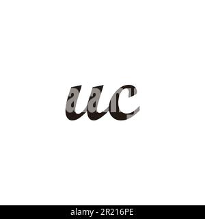 Letter uc connect geometric simple symbol logo vector Stock Vector