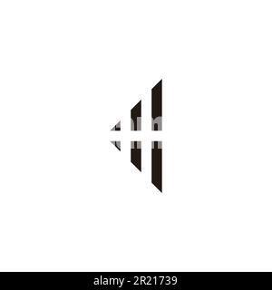 Letter m and w outlines, triangle geometric simple symbol logo vector Stock Vector