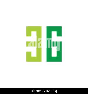 Number 36 square geometric symbol simple logo vector Stock Vector