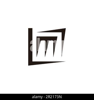 Letter L and M frame, square geometric simple symbol logo vector Stock Vector