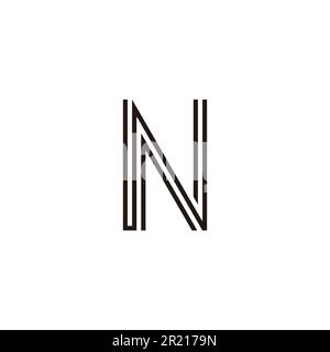 Letter NW lines geometric simple symbol logo vector Stock Vector