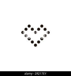 Heart, circles, square geometric simple symbol logo vector Stock Vector