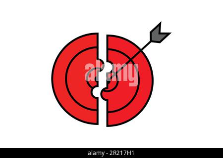 Solution target icon. Puzzle piece, target. icon related to creative idea, solution. Flat line icon style. Simple vector design editable Stock Vector