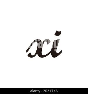Letter xi connect geometric simple symbol logo vector Stock Vector
