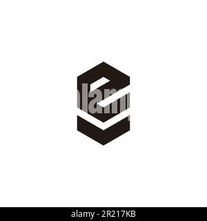 Letter ev ve e v hexagon geometric symbol simple logo vector Stock Vector