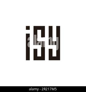 Letter isy square, rectangles geometric symbol simple logo vector Stock Vector