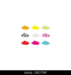 Clouds, colorful, icon geometric symbol simple logo vector Stock Vector