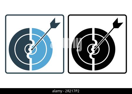 Solution target icon. Puzzle piece, target. icon related to creative idea, solution. Solid icon style. Simple vector design editable Stock Vector