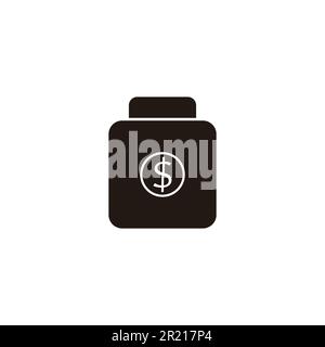Bottle, dollar, money geometric symbol simple logo vector Stock Vector