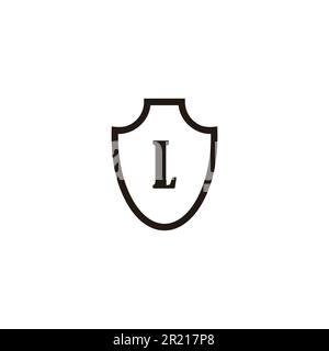Letter L shield, line geometric symbol simple logo vector Stock Vector