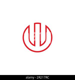 Letter W circle, line, neon geometric symbol simple logo vector Stock Vector