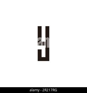 Letter y number 1 square geometric symbol simple logo vector Stock Vector