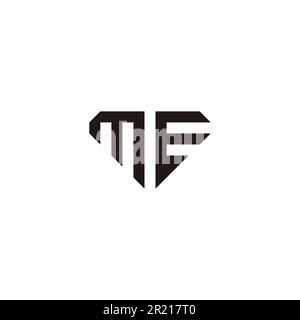 Letter ME diamond geometric symbol simple logo vector Stock Vector