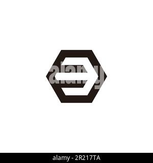 Number 3 hexagon, outline geometric symbol simple logo vector Stock Vector