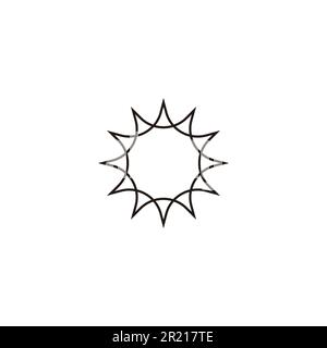 Sun, lines, fold geometric symbol simple logo vector Stock Vector