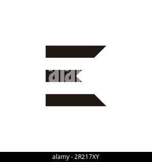 Letter K or E ribbon geometric symbol simple logo vector Stock Vector