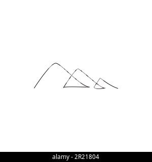 Mountains, line, connect geometric symbol simple logo vector Stock Vector