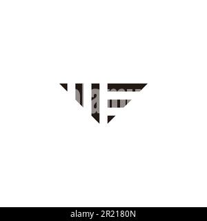 Letter w and E papers, folds geometric symbol simple logo vector Stock Vector